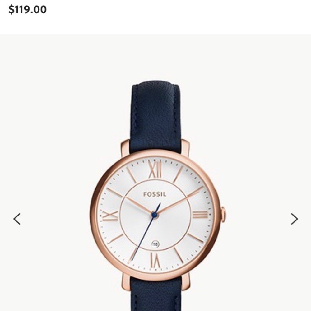 Fossil Jacqueline Navy Leather Watch